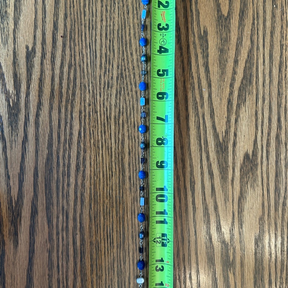 Vintage Silpada Blue Stone and Pearl with Sterling Silver Link 16” Necklace - Picture 5 of 5